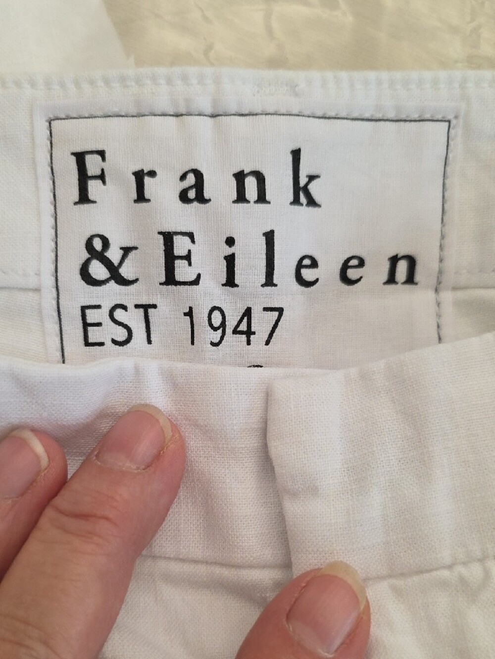 NWOT $298 FRANK & EILEEN KINSALE ITALIAN LINEN CROPPED WHITE PANTS SZ 2 10 - Picture 8 of 9